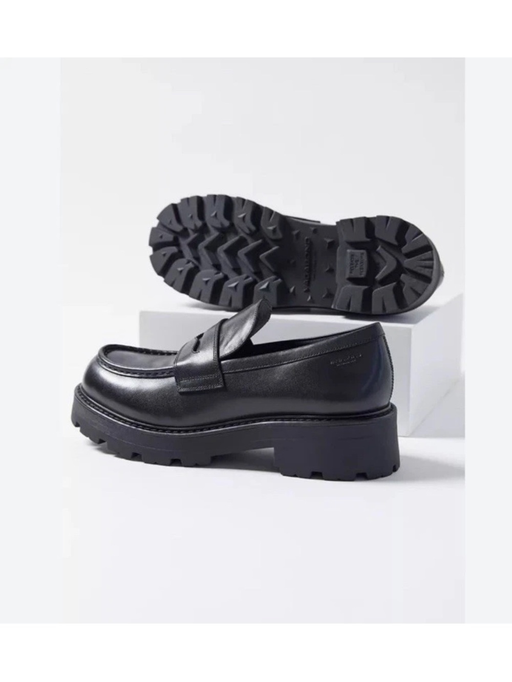 Vagabond Shoemakers Cosmo 2.0 Black Leather Platform Loafers US 10